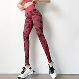 Camouflage Tight-Fitting Seamless Hip-Lifting Fitness Pants Stretch Hip-Lifting Sports Pants High-Waist Outer Wear Yoga Quick-Drying Trousers Women