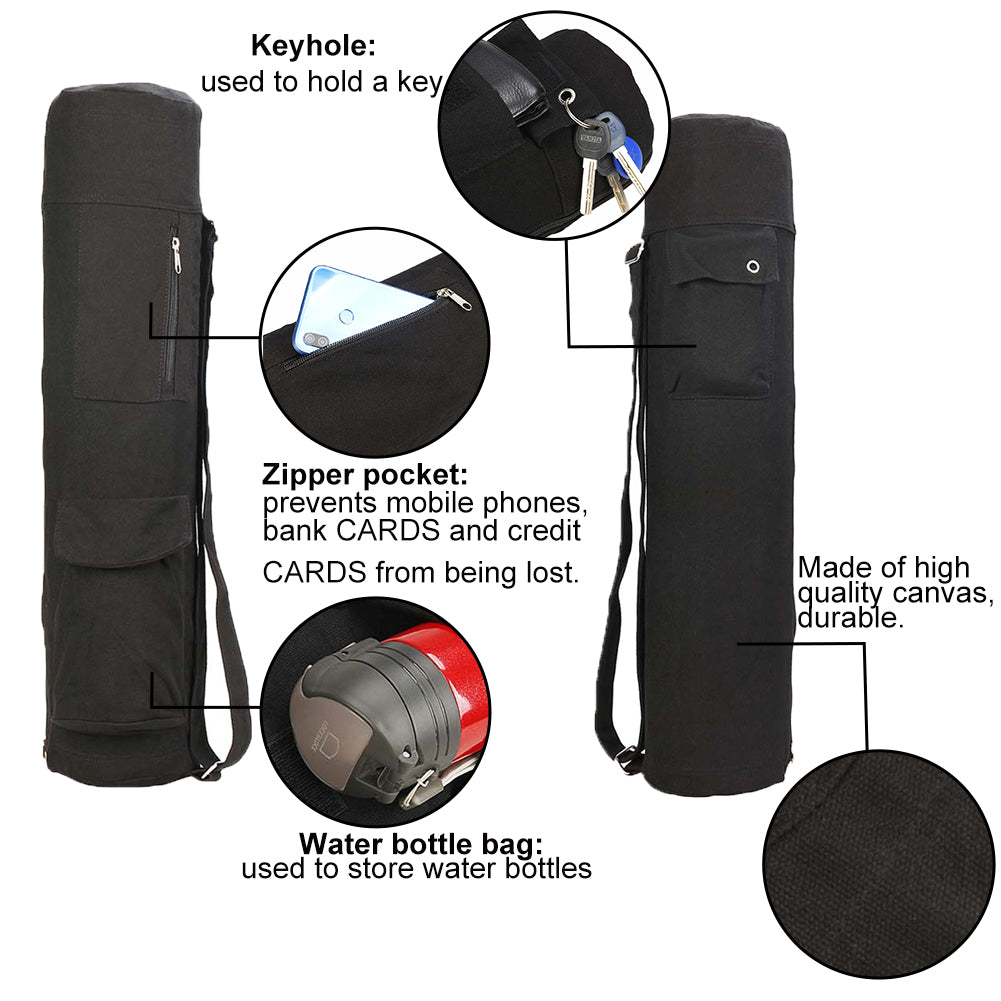 New Portable Gym Blackyoga Backpack Yoga Mat Waterproof Backpack Yoga Bag Nylon Fitness Exercise Yoga Mat Zipper Storage Bag