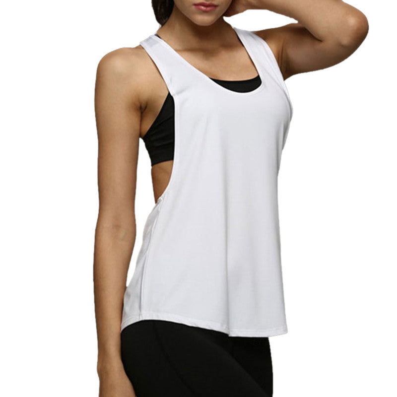 Europe and the United States sexy sleeveless strapless perspective loose sports vest vest female summer wear blouse shirt fitness running