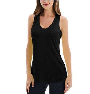 Europe and the United States sexy sleeveless strapless perspective loose sports vest vest female summer wear blouse shirt fitness running