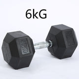 Fitness Hexagonal Rubberized Fixed Dumbbell