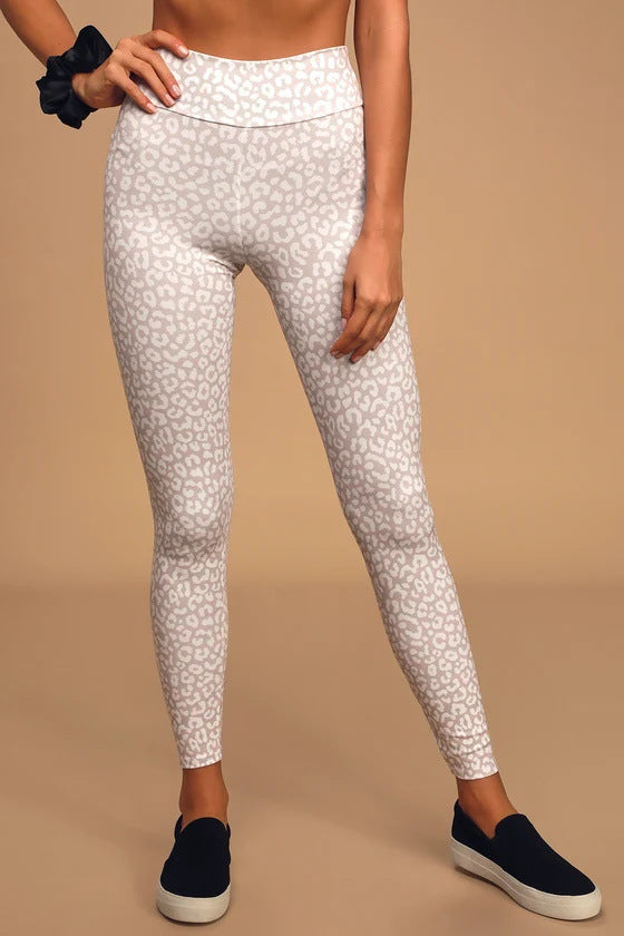 Yoga Fitness Female Leopard Print High Elastic Fitness Sports Suit